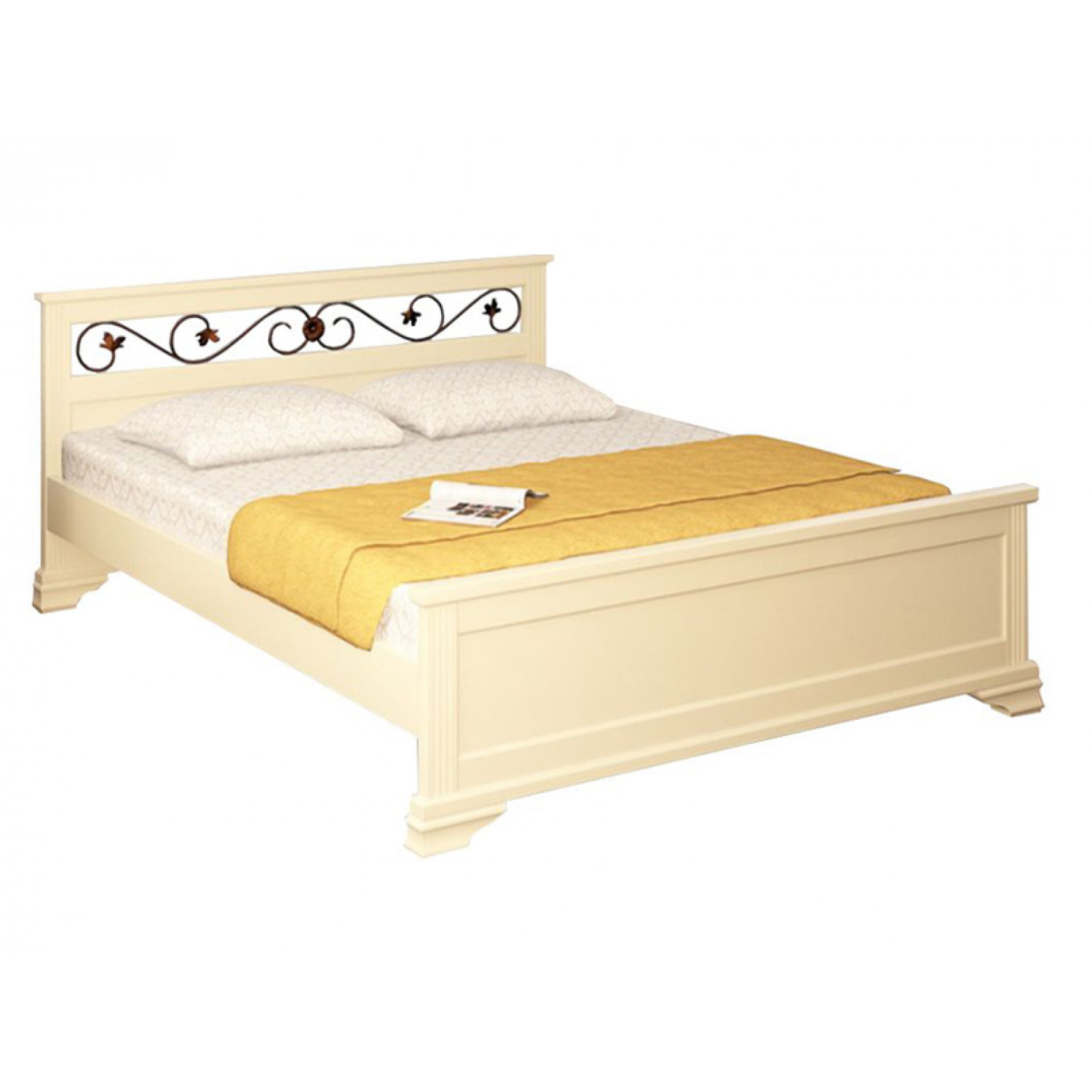 Кровать Лира с ковкой из массива